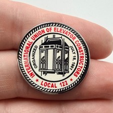 IUEC Local 122 Seal Logo Lapel Pin International Union of Elevator Constructors picture