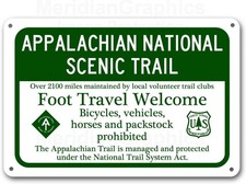 Tin Metal Signs Appalachian Trail Sign Aluminum  National Scenic Trail Thru Hiki picture