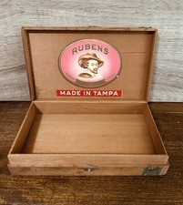 Vintage 1940’s Rubens Habanas Wooden Cigar Box Collectible picture
