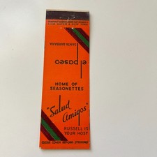 Salud Amigos Home Of Seasonettes Santa Barbara Vintage Matchbook Cover 4MB73-5 picture