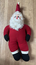 1940-1950's 24” Santa Claus Doll Celluloid Face Stuffed Red Plush Wooly Beard picture