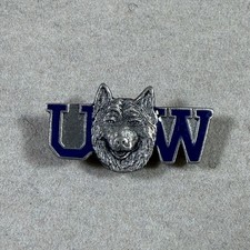 UW Husky Dog 1993 Pewter Lapel Pin University of Washington Huskies Football picture