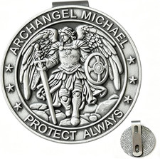 St Michael Archangel Medal for Car Auto Sun Visor Clip Saint Michael Vehicle A picture