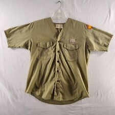 BSA Official Boy Scout Shirt Youth 22.5x26 Short Sleeve Vtg CA California Patch picture
