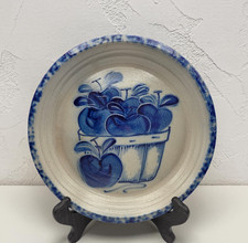 David Eldreth Pottery Salt Glazed Apple Basket Pie Plate 11