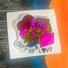Vtg SMALL Puffy Prism Gift of Love sticker mod made in Taiwan  picture