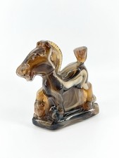 Heisey Imperial Oscar Plug Horse Caramel Slag Glass Figurine HCA Vintage picture