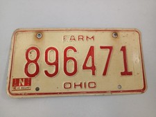 VINTAGE 1979-80 OHIO FARM LICENSE PLATE Truck Tag  picture