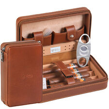4-Finger Portable Travel Leather Cigar Case, Cigar Cutter,Cigar Humidor picture