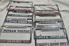 10 Vintage Dealership Metal License Plate Frames And Others  picture