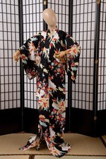 DEAR VANILLA JAPANESE YUKATA KIMONO WOMEN'S SUMMER MATSURI COTTON ROBE DRESS picture