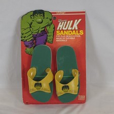 Rare Vntg 1979 Marvel The Incredible Hulk Sandals Nasta New On Card Size 7.5-8 picture