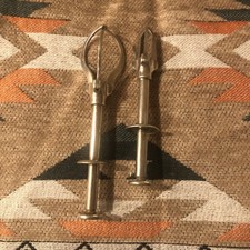 VTG, 2PCS ,SILVER-PLATED 3 PRONG SOCKERTANGEN TRION SUGAR CUBE CLAW TONG SWEDEN. picture