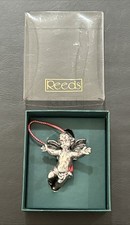 Reeds Jewlers Rare Cherub Sterling Christmas Ornament 1992 Silver picture