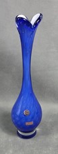 Vintage KONSTGLAS Cobalt VETLANDA Blue SWEDEN VASE picture