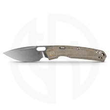 Vosteed Psyop Folding Knife 3.32 in Green Micarta Elmax Drop Point Stonewash picture