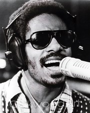 STEVIE WONDER at the Microphone c1970s, Iconic Musician, Vintage Photo Reprint picture