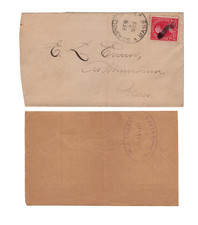 1895 So Ashburnham Mass Envelope RPO Clerk WJ Tilley Handstamp Mail Train Lot picture