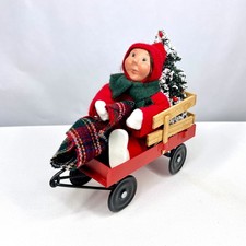 2009 Byers Choice Lil' Dickens Toddler in Wagon with Christmas Tree and Blanket picture