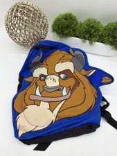Vintage Disney Store Beast Face Backpack Beauty and the Beast Blue 90s NWT picture