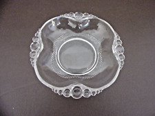 Vintage Clear Glass Dish With Beaded Handles picture