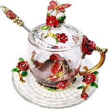 Elegant Crystal Glass Cup Set – Red (Short) picture