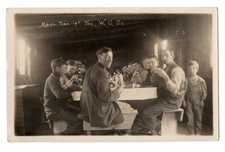 Vintage RPPC Postcard Meal Time At The W.C. Co Interior Mess Hall Workers Eating picture