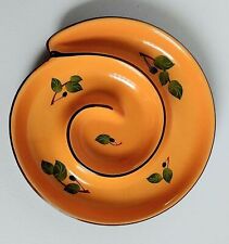 Vintage Shonfelds Olive Dish Ceramic Appetizer Serveware 7” Orange Green Leaves picture