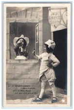c1905 Children On Window Waving France Clayette Unposted Antique Postcard picture