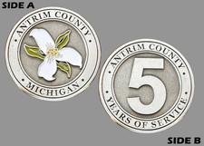 Antrim County Michigan 5 Years of Service Challenge Coin  M#11 picture
