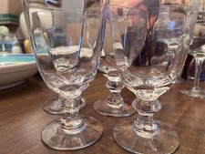 Lead Crystal Wine Glass Goblet  W/Hexagon Stem Set Of 4 picture