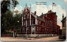 Columbus Ohio OH, 1915 The Josephinum Church, Street, Trees, Vintage Postcard picture