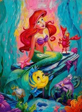 Disney The Little Mermaid Ariel Limited Edition Artist Signed Trading Card /30 picture