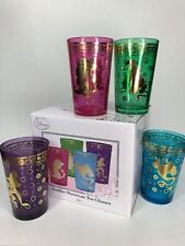 Disney Aladdin Moroccan Tea /juice Glasses Set 4,Gold Trim 8oz Genie Jasmine Abu picture