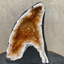 15.8lb Natural Citrine Geode Quartz Crystal Cluster Cathedral Energy healing picture