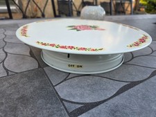 Vintage Musical Rotating Cake Spinner Stand Swiss Made 1950s Pink Rose WORKING picture