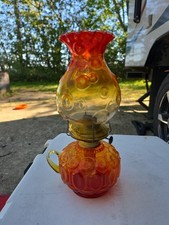 L.E. Smith Amberina Moon And Stars Oil Lamp picture