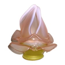 Unique Very Rare Handcrafted Antique French Two tones Glass Rose Petal Shade picture