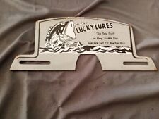 PORCELIAN LUCKYLURES ENAMEL SIGN SIZE 10X4.5INCHES picture