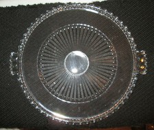 LEAD CRYSTAL CAKE SERVING TRAY CENTERPIECE picture