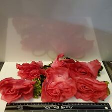 Deborah Rhodes Set of 6 Silk Roses Napkin Rings Dark Pink Red?  picture