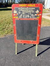 VINTAGE RARE 1930's LARGE WALT DISNEY CHILDRENS MICKEY MOUSE CHALK BOARD /EASEL picture