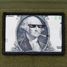 Deal With It Patch Moral George Washington Meme Dank Hook & Loop 3x2 picture