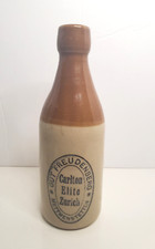 Vintage CARLTON ELITE HOTEL ZURICH Switzerland Stoneware Bottle  Made in England picture