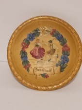 Vintage Large Innsbruck  Musical Wooden Footed Dish Swiss Movement ~ Hand Carved picture