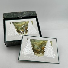 37 CHRISTMAS CARDS UNUSED White EMBOSSED Farmhouse  Barn Snow Retro picture