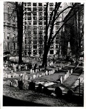 LD353 1957 Original Ernest Hill Photo OLD GRANERY BURYING GROUND BOSTON CEMETERY picture