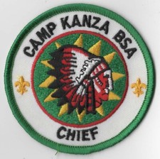 Camp Kanza Chief BSA Patch GREEN Bdr. [CA4014] picture