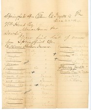 1886 Handwritten Jury List Springfield Twp Fayette Co PA Uniontown William Hunt picture