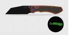 Kizer Knife Wharning Halloween Exclusive Orange Aluminum & Micarta Glow In Dark. picture